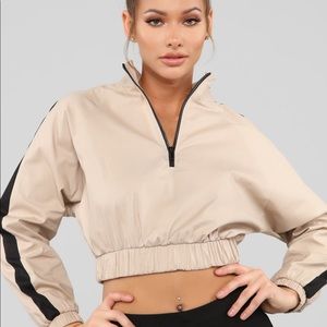 Tan and black crop Jacket